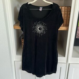 No Boundaries Zodiac T Shirt Dress Velvet Scoop Neck Short Sleeve black XXL (19)